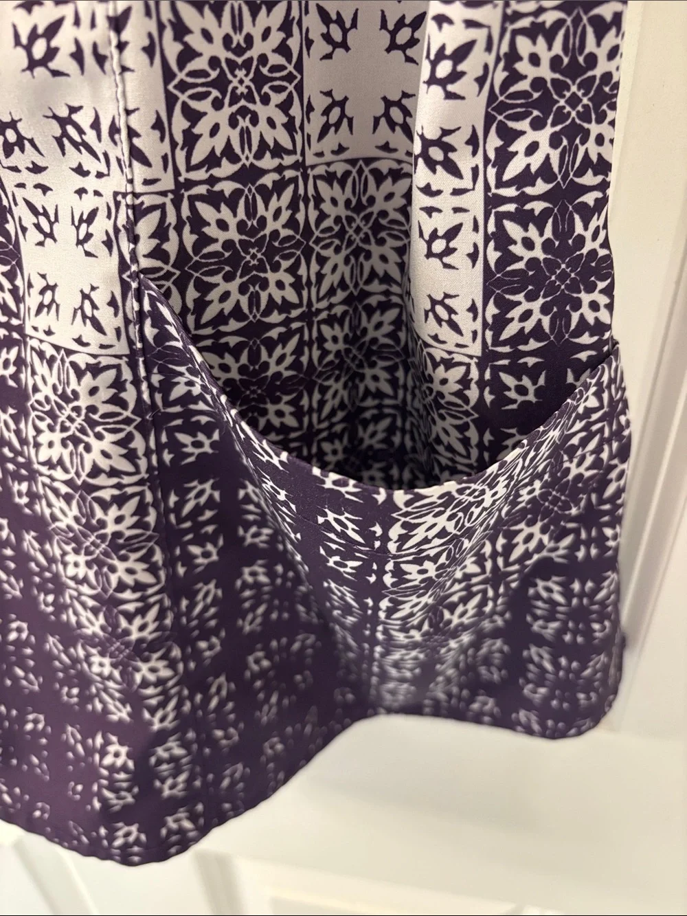 Barco Uniforms Purple Patterned V-Neck Scrub Top - Picture 3 of 5